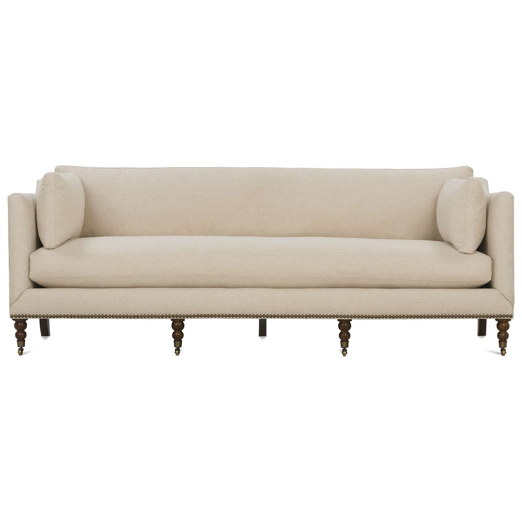 Sofa with cheap turned legs
